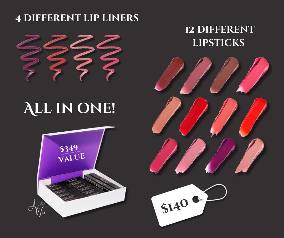 Bundle #4:  Lipstick Vault 
More Shades Than My Mood Swings! 
How about 12 lipsticks AND 4 lip liners in one fabulous vault? With shades for every mood, from bold to nude, matte to glossy, this deal has everything your pout needs to feel fabulous!