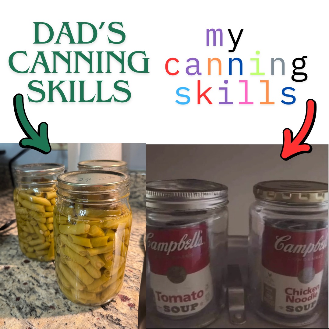 My dad has been gardening and canning my whole life (60 years!) He's turning 86 this summer and still doing it. For most of the summers, he'd put his surplus on a picnic table. Friends and neighbors knew they could stop by and take what they needed. Hoping I can learn from his gardening expertise this summer. ❤️