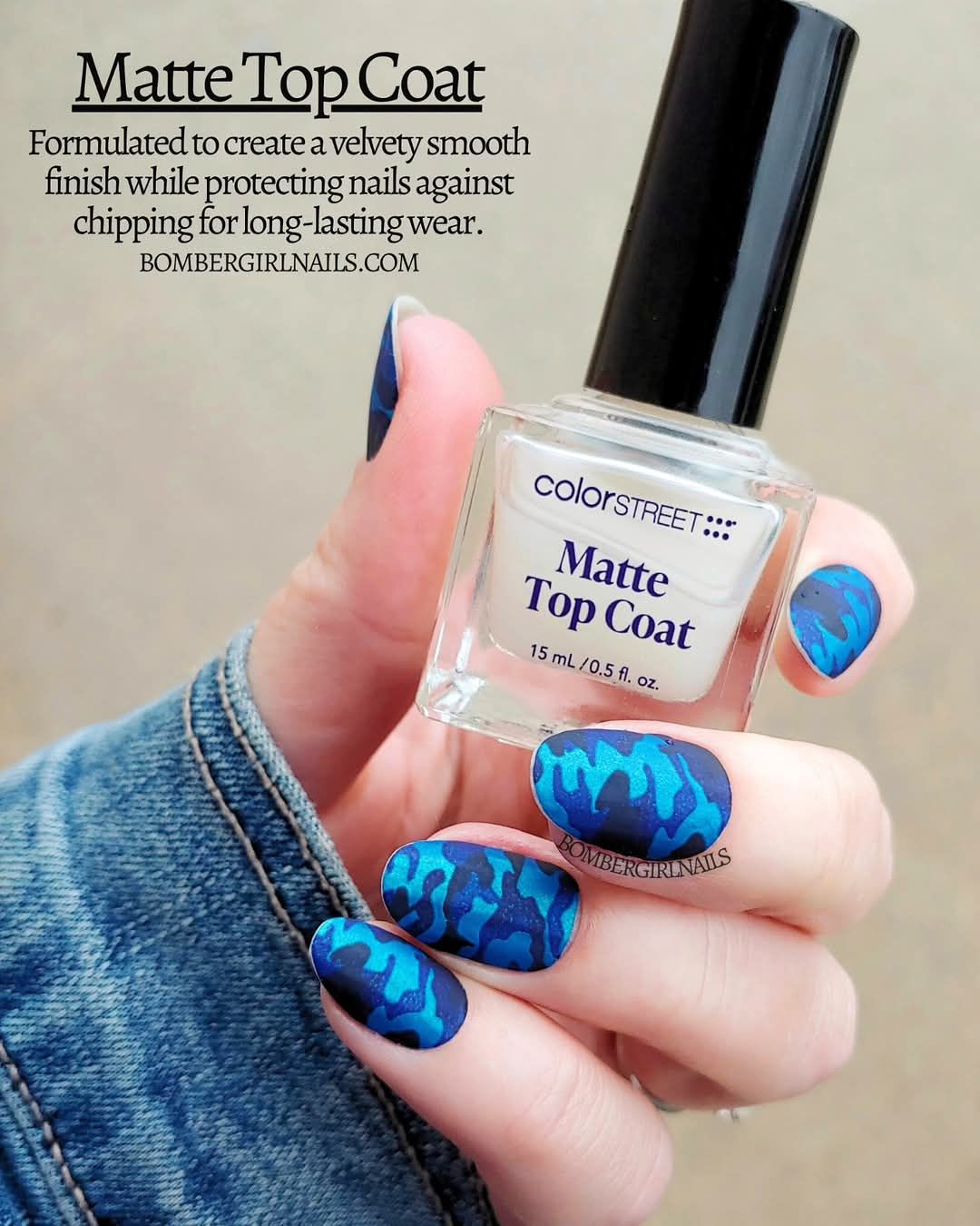 🤩Mattify Your Mani🤩
Our Mission Possible set and Matte Top Coat were made for each other!!!
Our Matte Top Coat is formulated to leave a velvety smooth finish while protecting nails against chipping for long-lasting wear. #colorstreet #nailfie #nailinspo